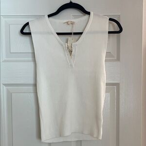 Mystree Ivory Sleeveless Ribbed Tank Top